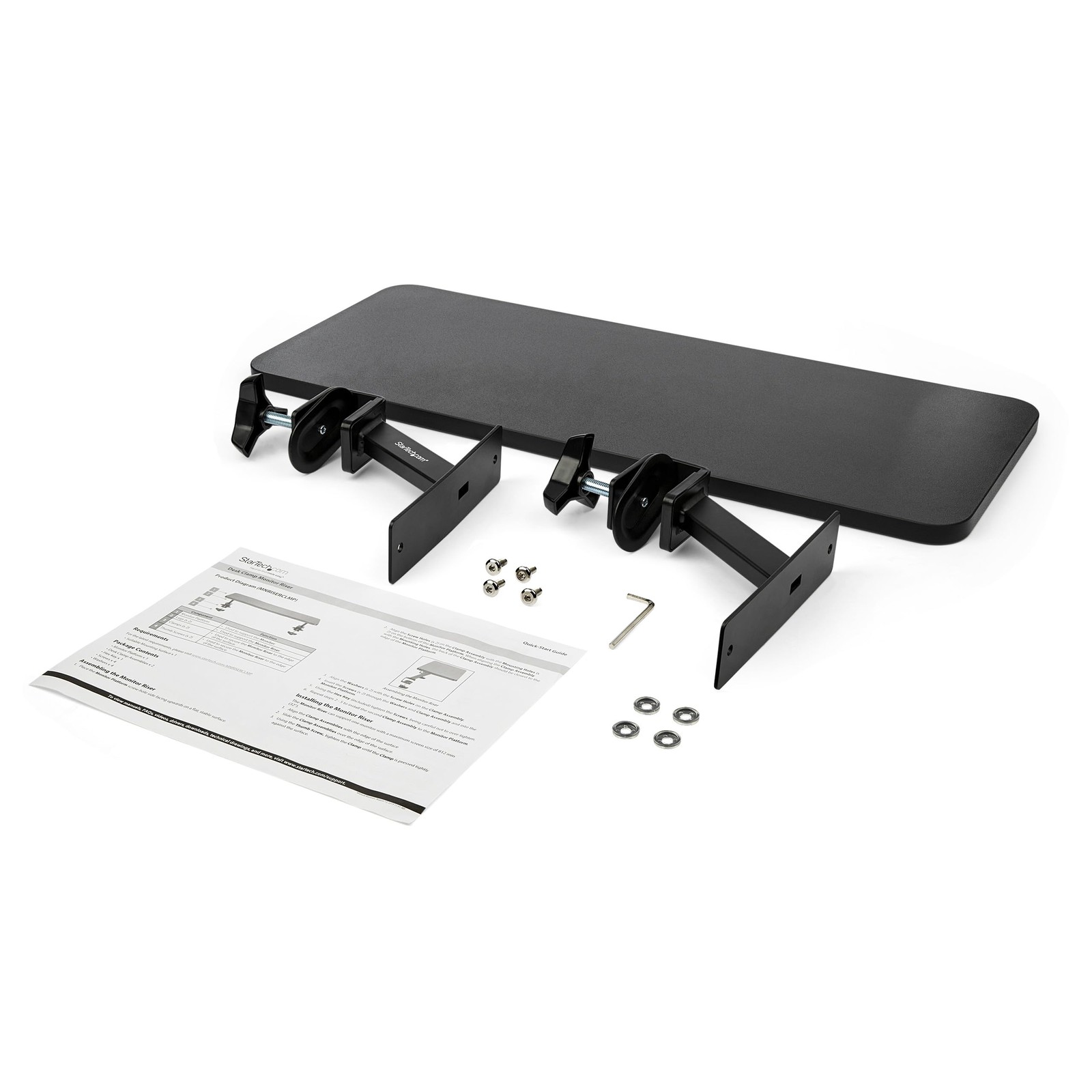 StarTech.com Monitor Riser Stand – Clamp-on 5.10″ x 25.60″ x 10.20″, Black