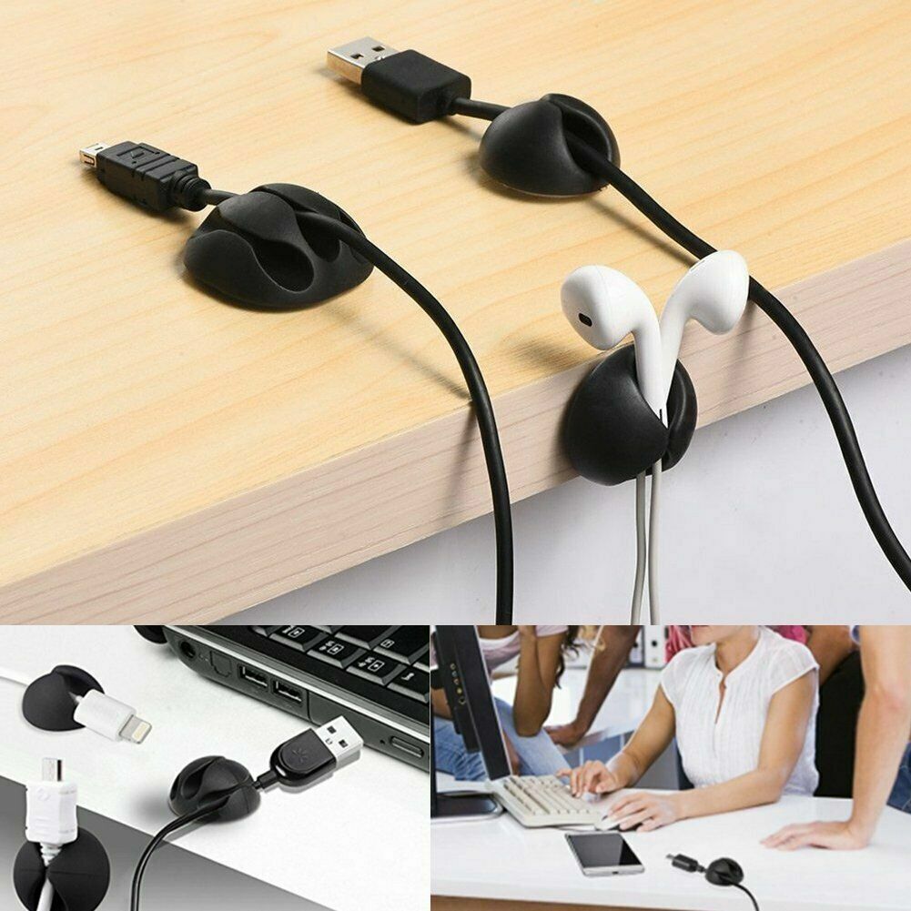 26PCS Cable Reel Organizer Clip Charger Desktop Wire Clamp Power Cord Management
