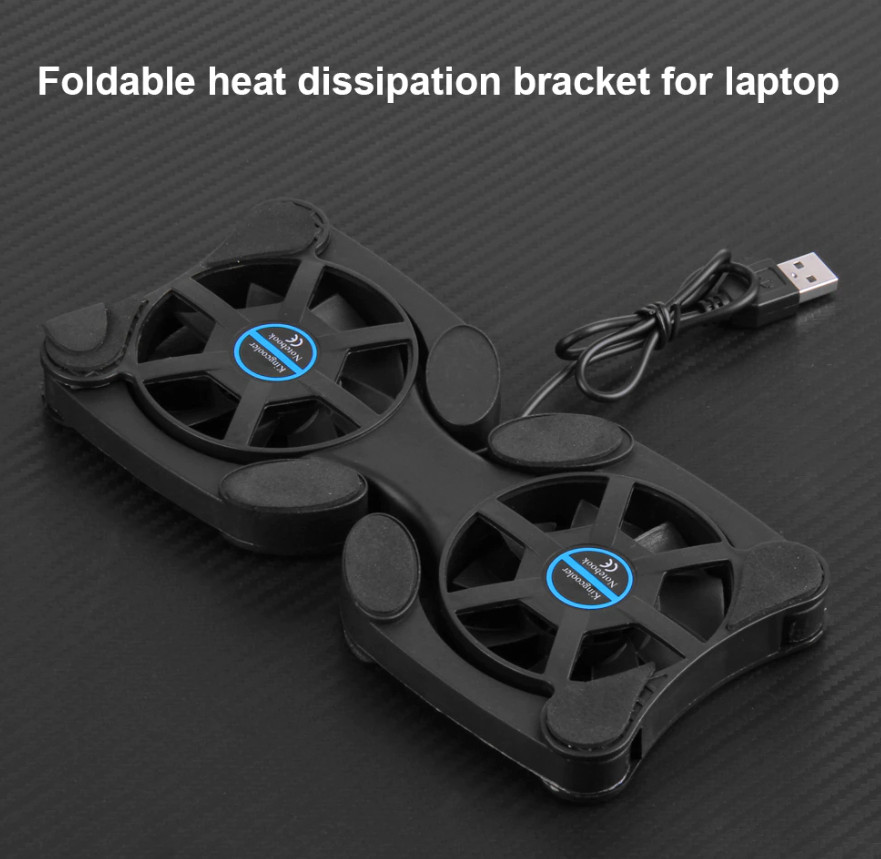 Dual USB Cooling Fan Pad Foldable Slim Fans Cooler Stand For Laptop Notebook LOT