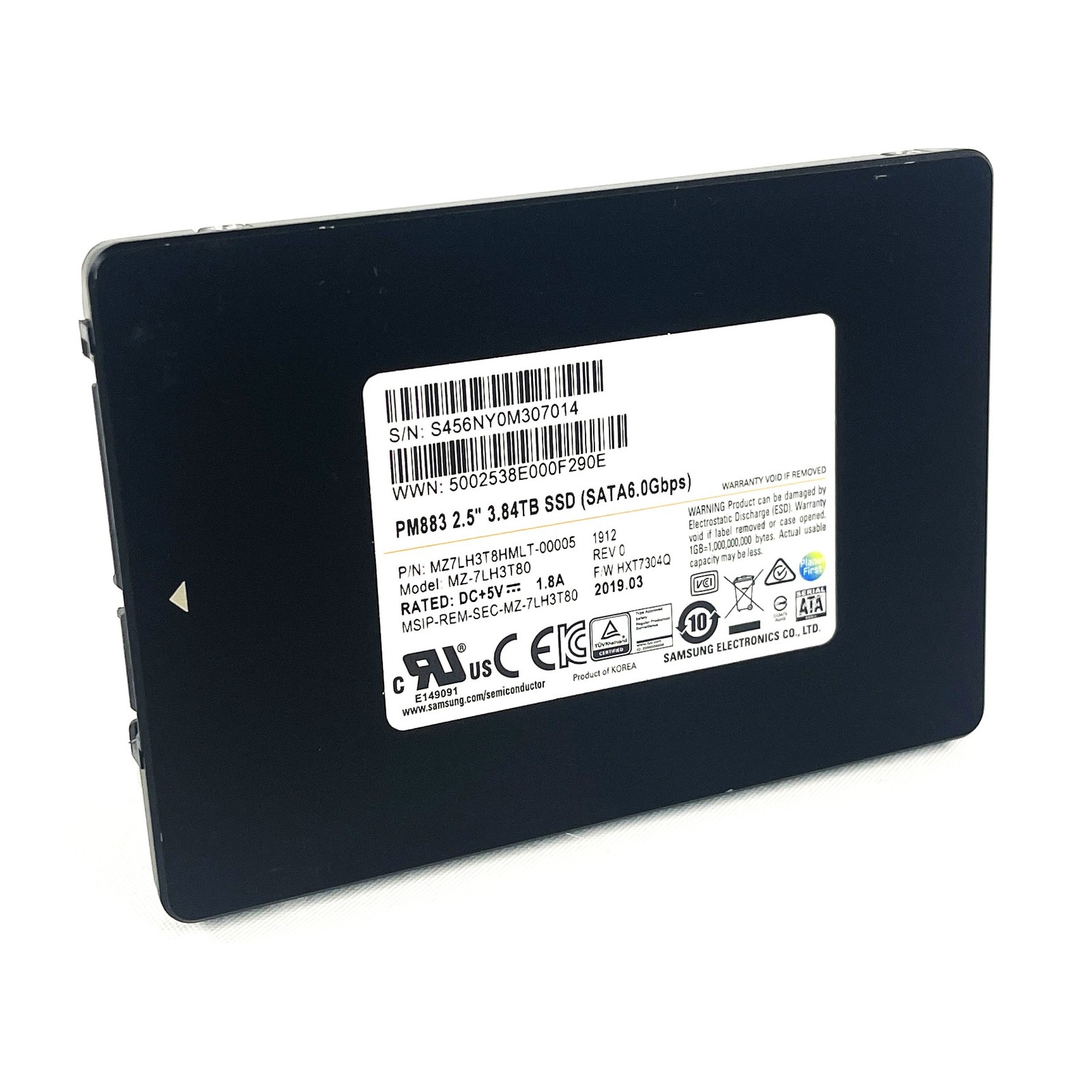 Samsung PM883 3.84TB 2.5″ SATA 6Gb/s SSD MZ-7LH3T80 MZ7LH3T8HMLT-00005