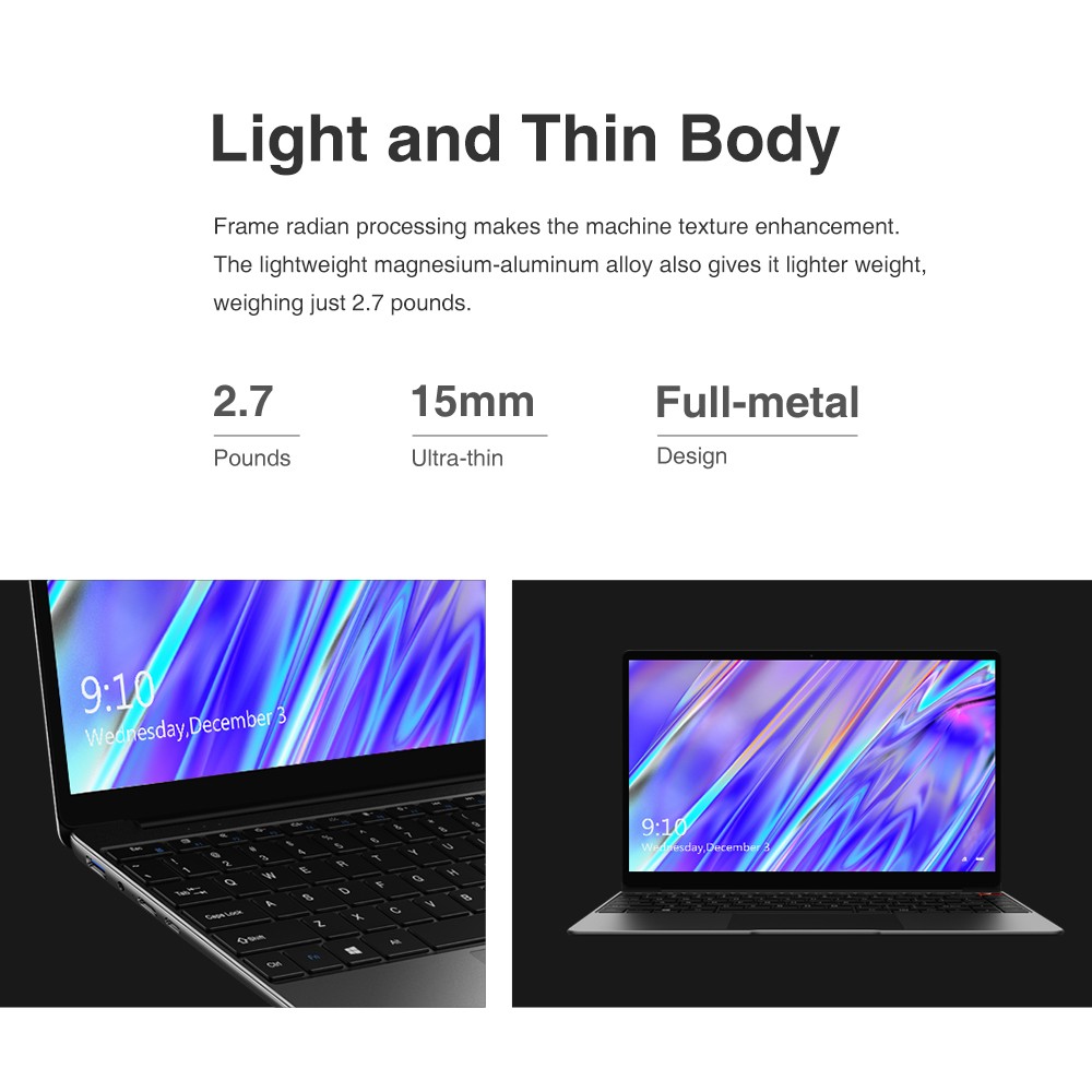 CHUWI 13.3in Aerobook Intel Core Laptop Computer 8G 256G Win11 Backlit keyboard