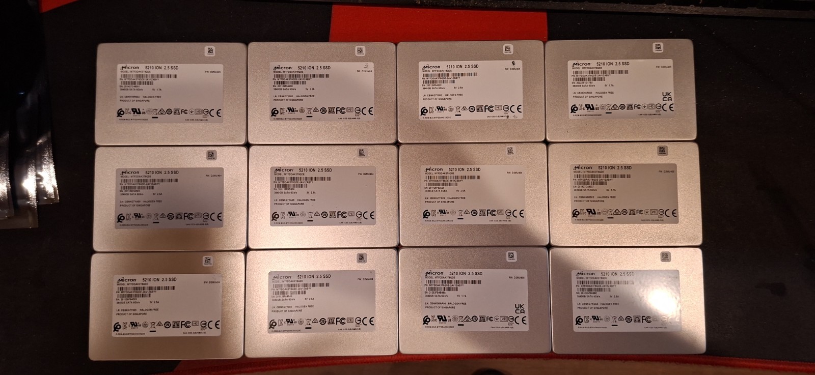 (Lot of 12) Micron 5210 ION 3.84TB SSD MTFDDAK3T8QDE-2AV1ZABY – $225.00/ea