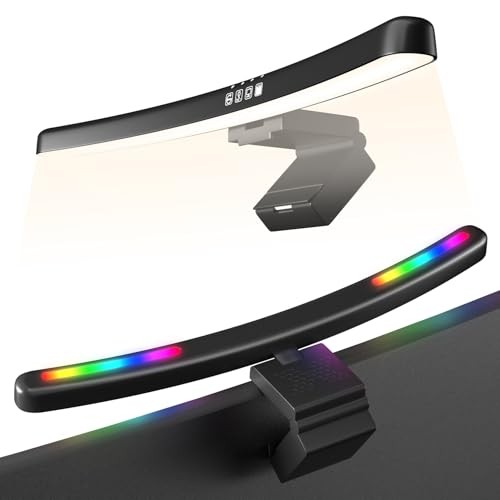 Monitor Light Bar Curved, RGB Backlight, Computer Screen Lamp for Eye Care,