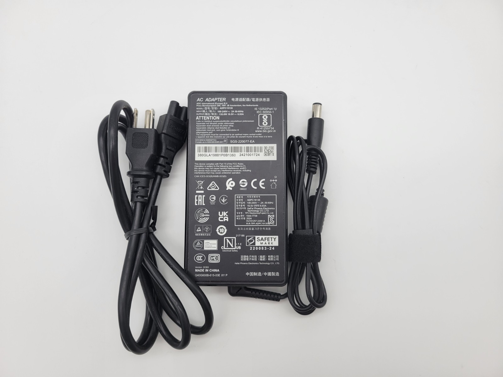 For AOC Agon PRO AG276QZD2 Gaming 7.4mm 135W 19.5V 6.93A 220083-24 UK CA OEM