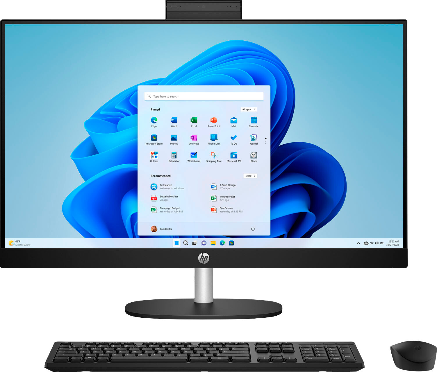 HP – 27″ Touch-Screen All-in-One with Adjustable Height – AMD Ryzen 7 – 16GB …