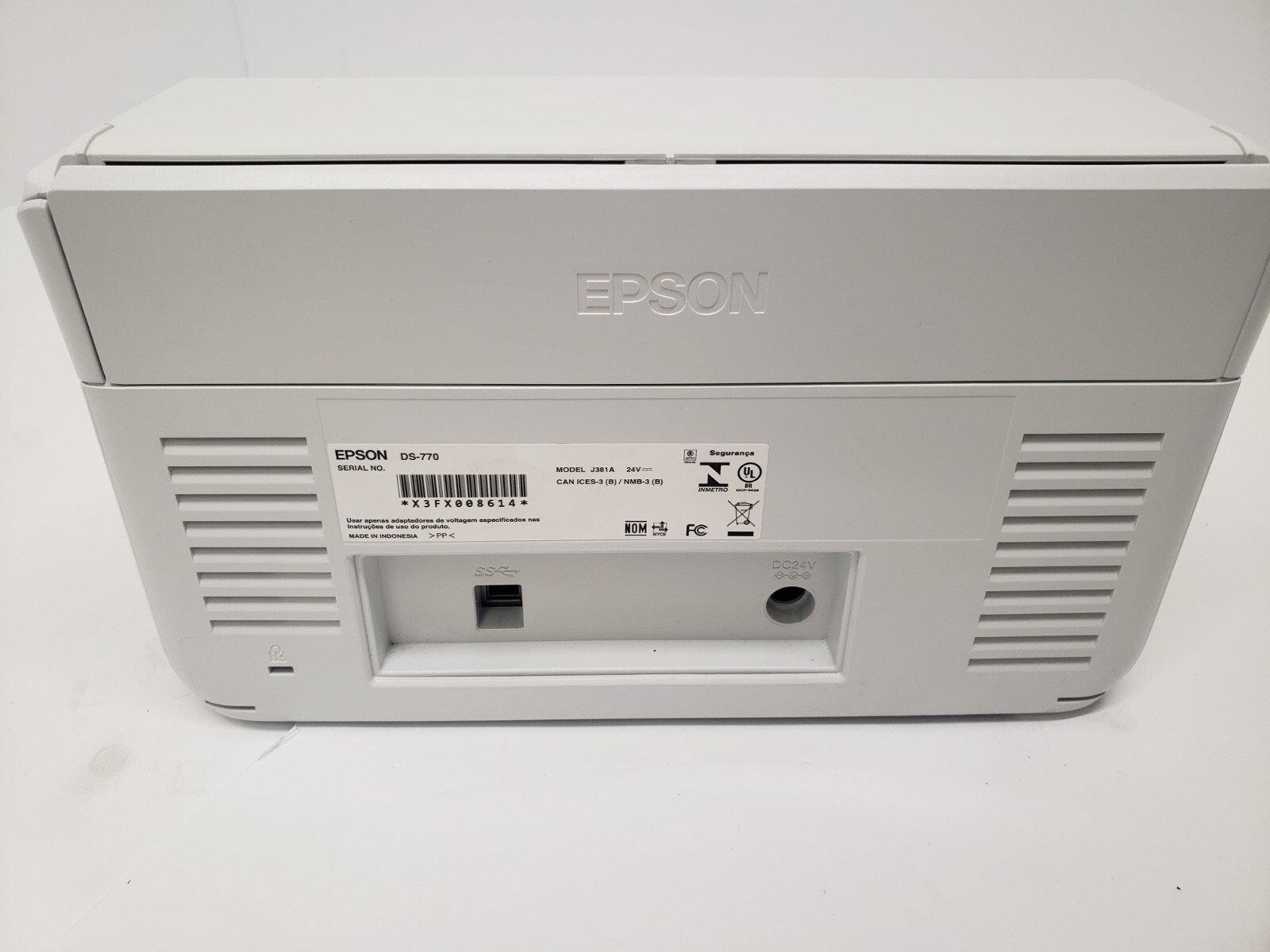 Epson DS-770 Color Duplex Document Scanner J381A / NO AC ADAPTER