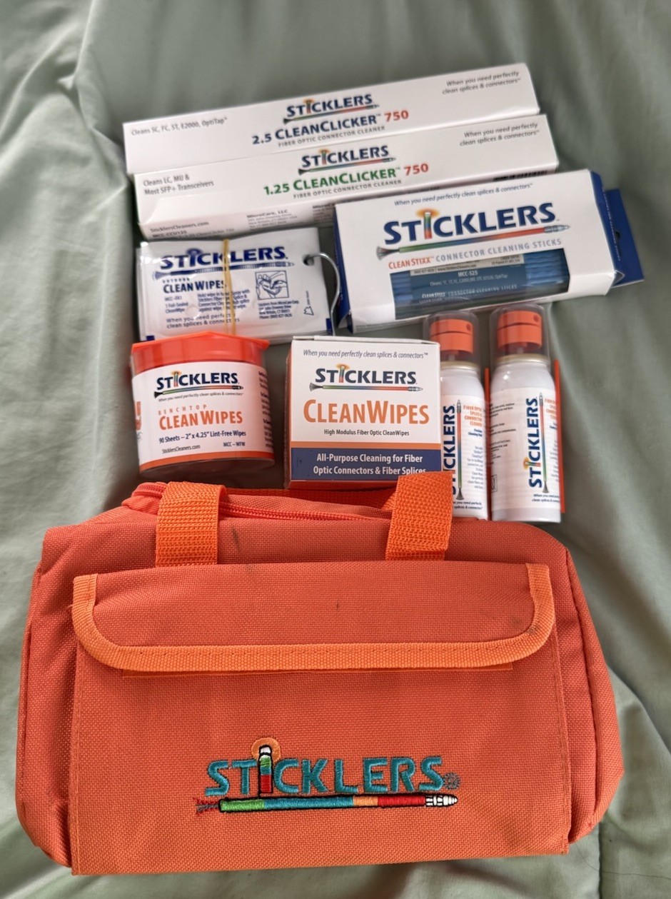 Sticklers MCC-FK08 High Volume Fibre Optic Cleaning Kit – All Items Closed Box