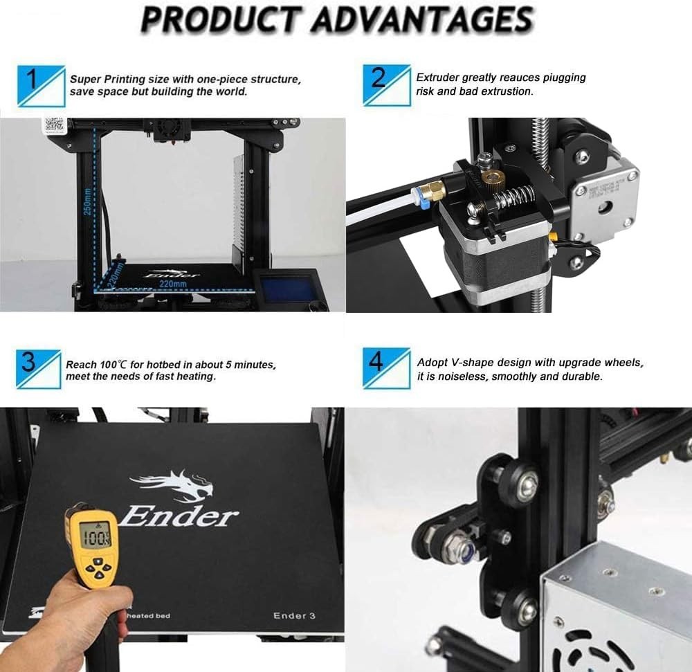 Creality Ender 3 3D Printer Fully Open Source Build Volume 8.66×8.66×9.84 inch