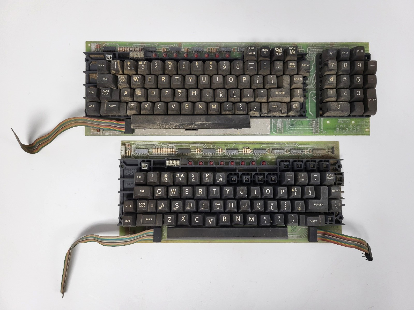 Vintage 1980s Lot of 2 DEC Terminal Keyboards, Hi-Tek/Stackpole Switches