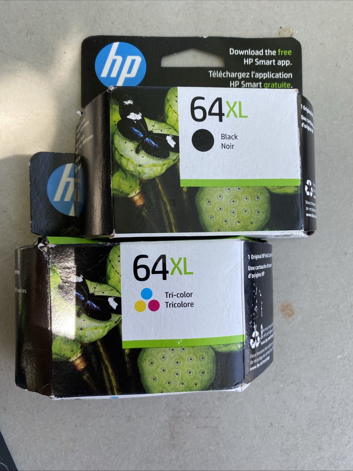HP 64XL Black And 64 Tricolor Original Genuine Ink Cartridges