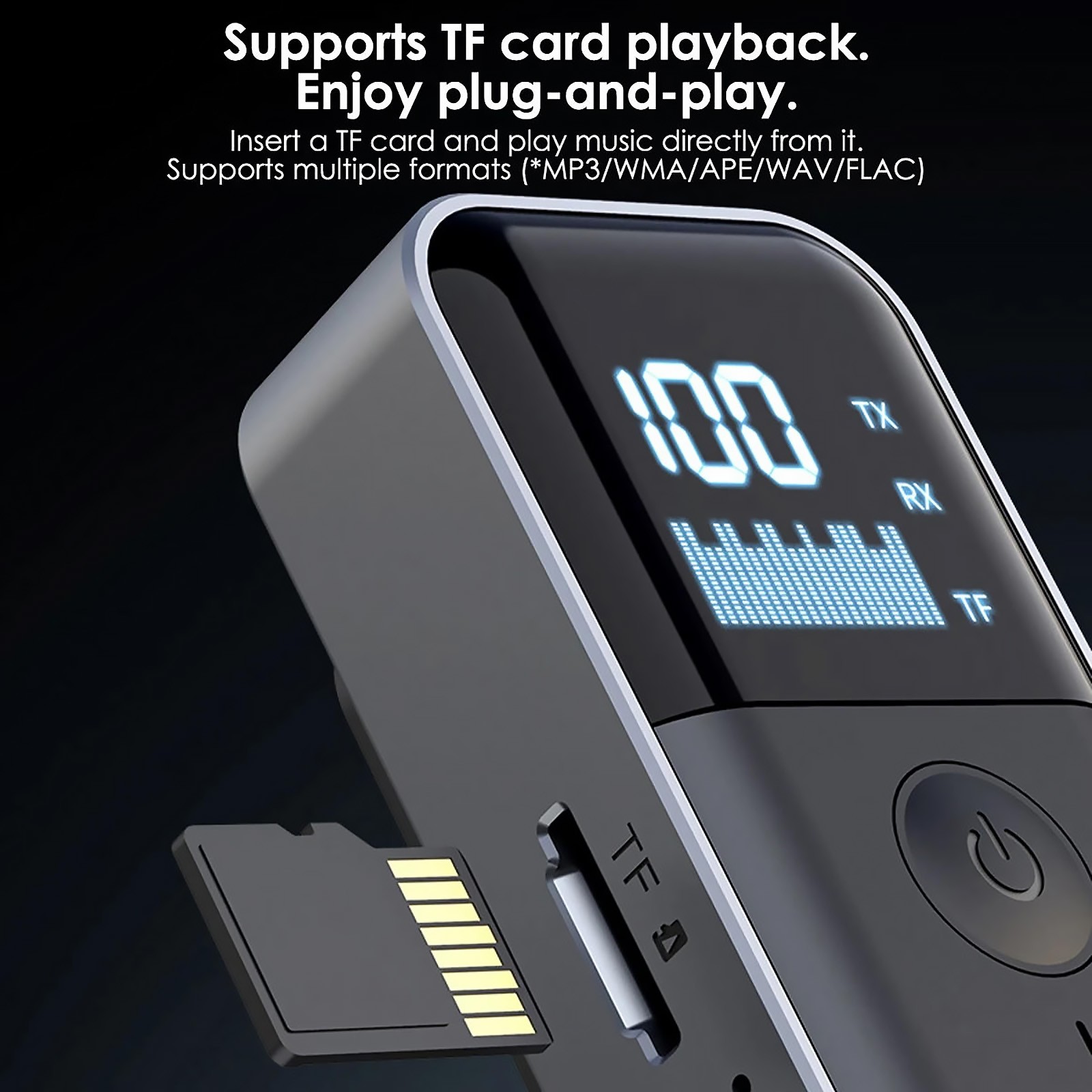 Bluetooth 5.4 Transmitter and Receiver with Battery Indicator 3.5mm Aux Adapter