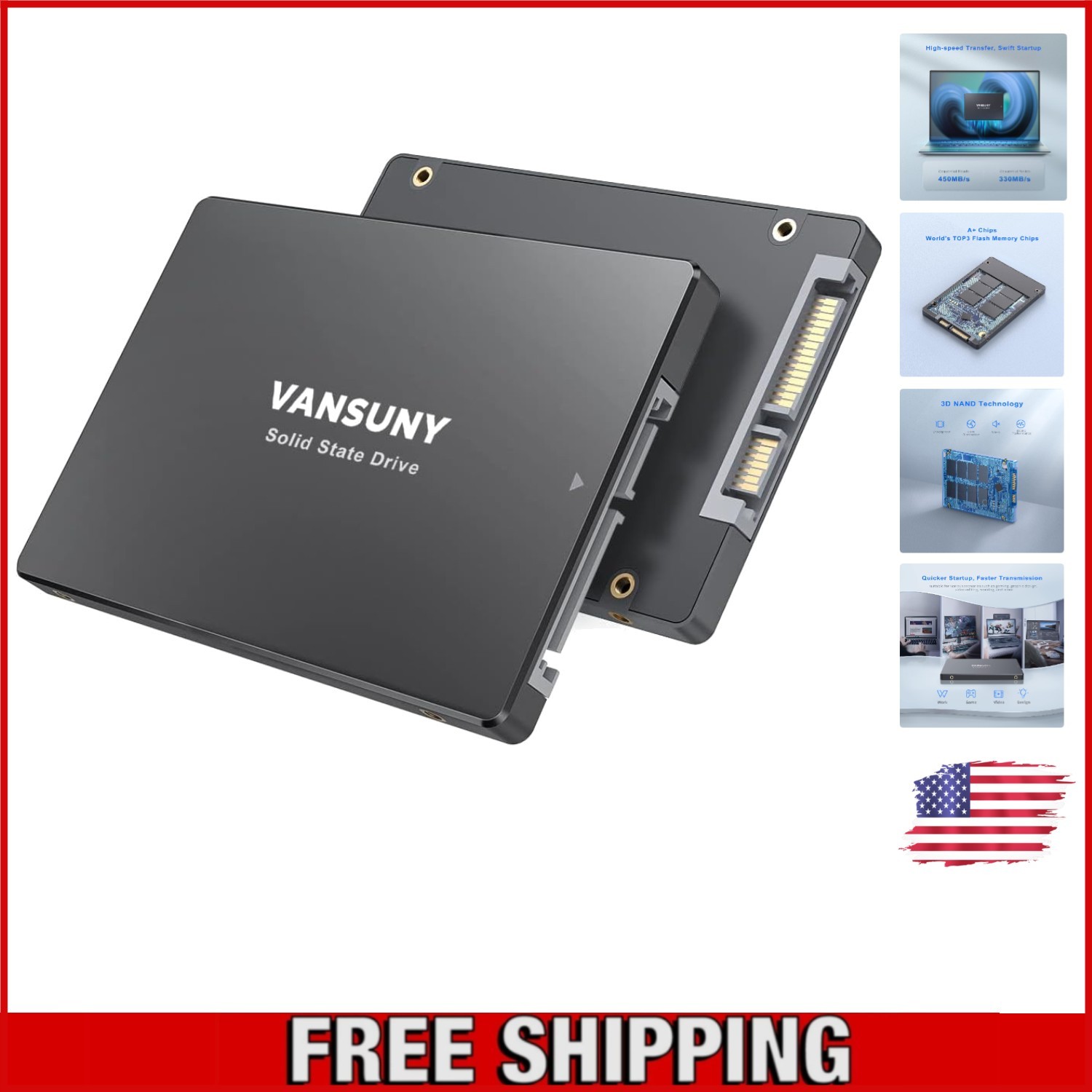 128GB Internal Solid State Drive – 450MB/s for Enhanced Performance