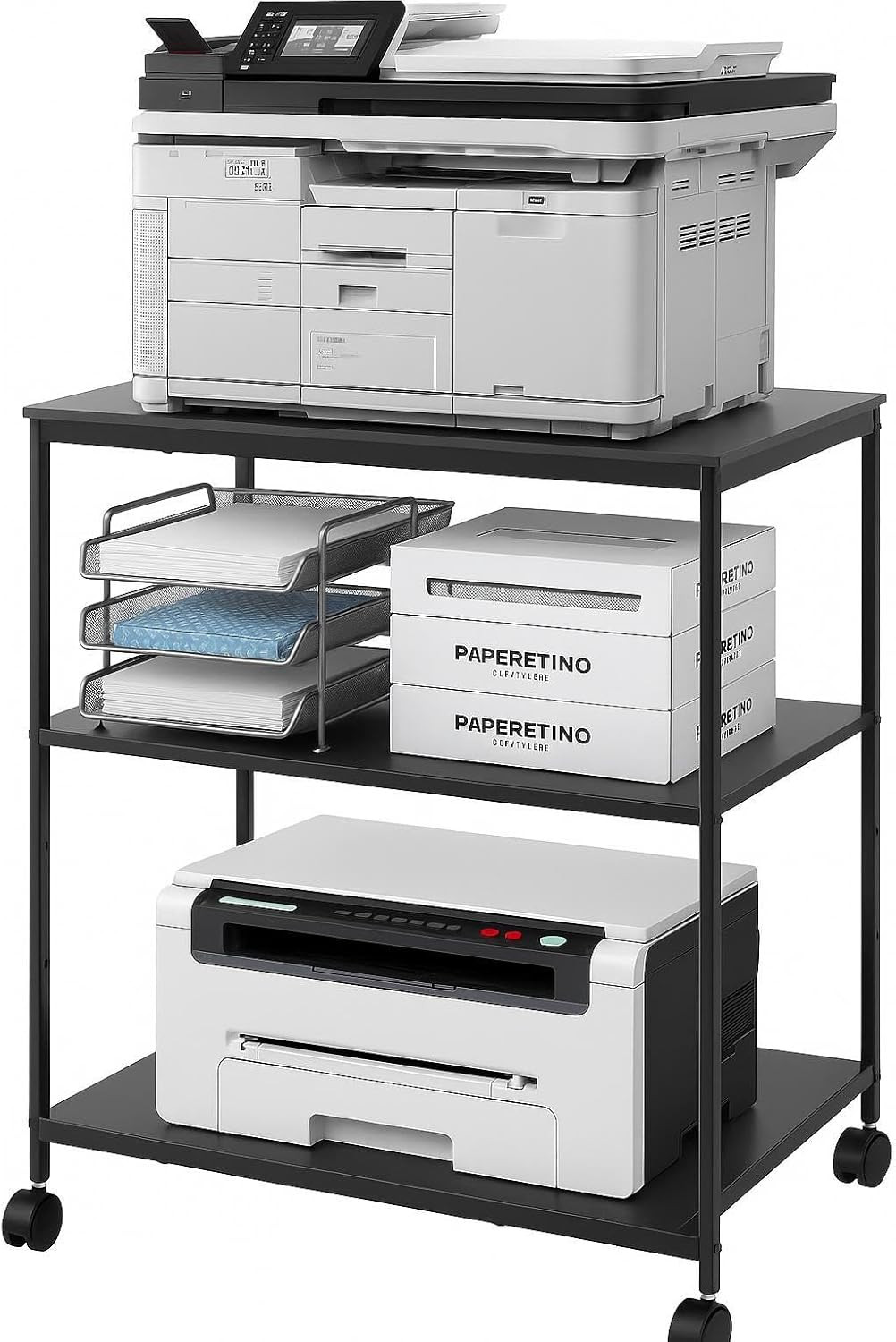 3-Tier Printer Stand for Laser/Inkjet/All-In-One – 23.6X18.9X31.5 Heavy Duty Car