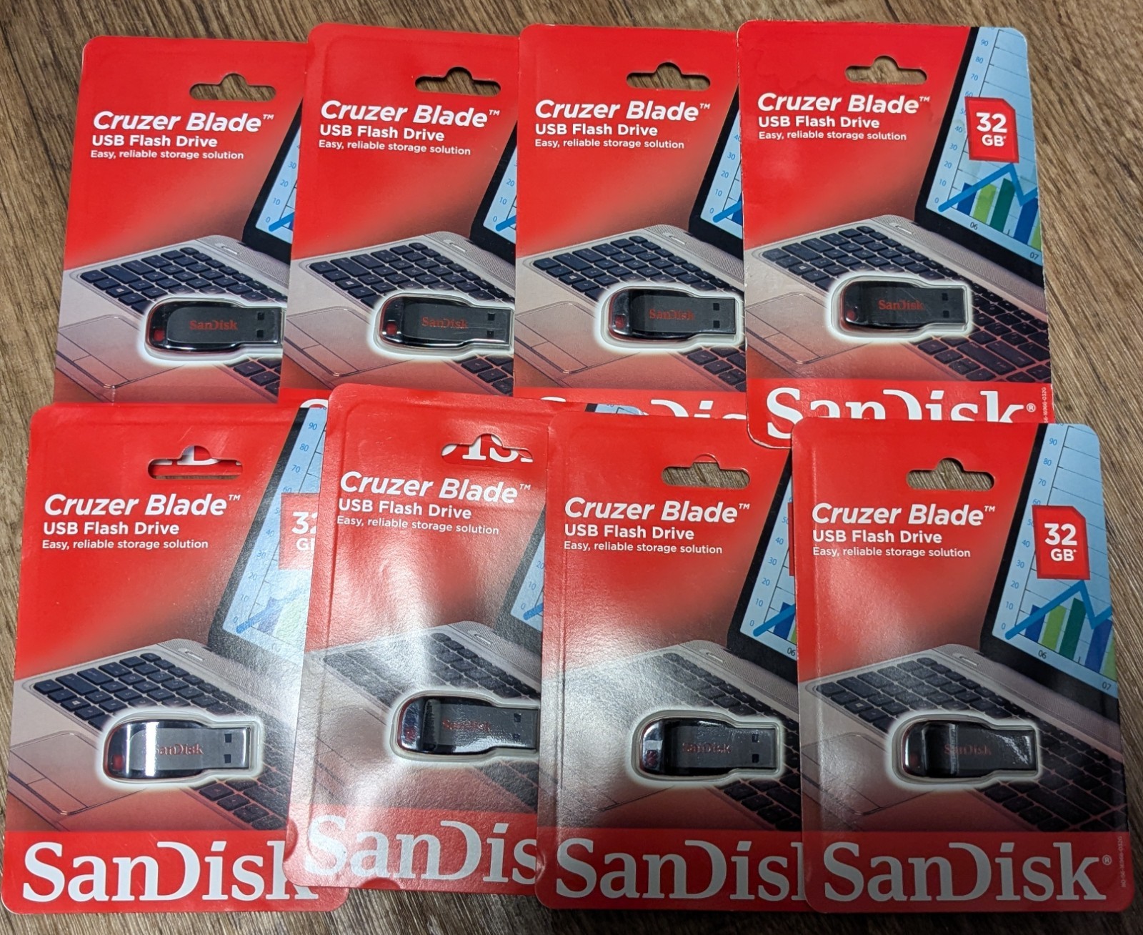 Lot of 8 pcs Sandisk 32GB Cruzer Blade Flash Drive USB NEW IN BOX SEALED