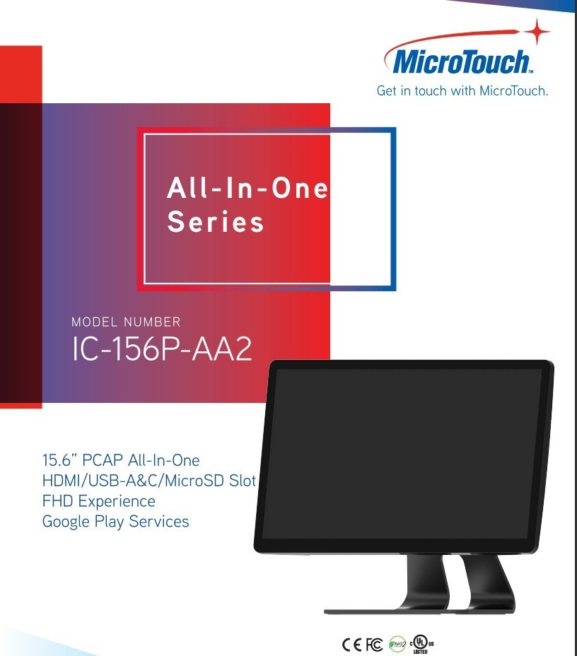 MicroTouch IC-156P-AA2 Android All-in-One Touch Screen Computer New w/o Stand