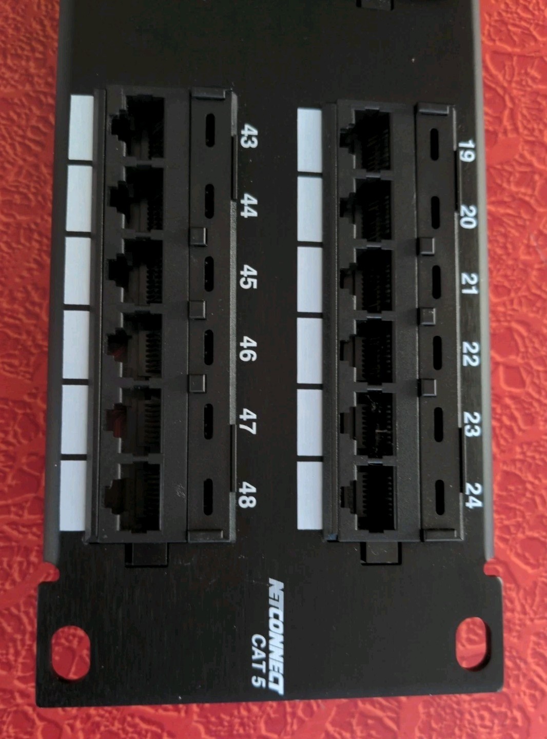 AMP NETCONNECT 406331-1 RJ45 Cat 5 48-Port Patch Panel, 110Connect, Black, 2U