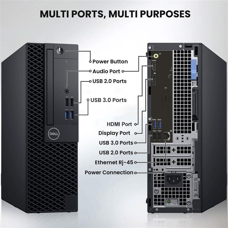 Dell OptiPlex Desktop PC i5-7th 32GB RAM 1TB SSD WiFi 24 Inch LED Monitor Win11