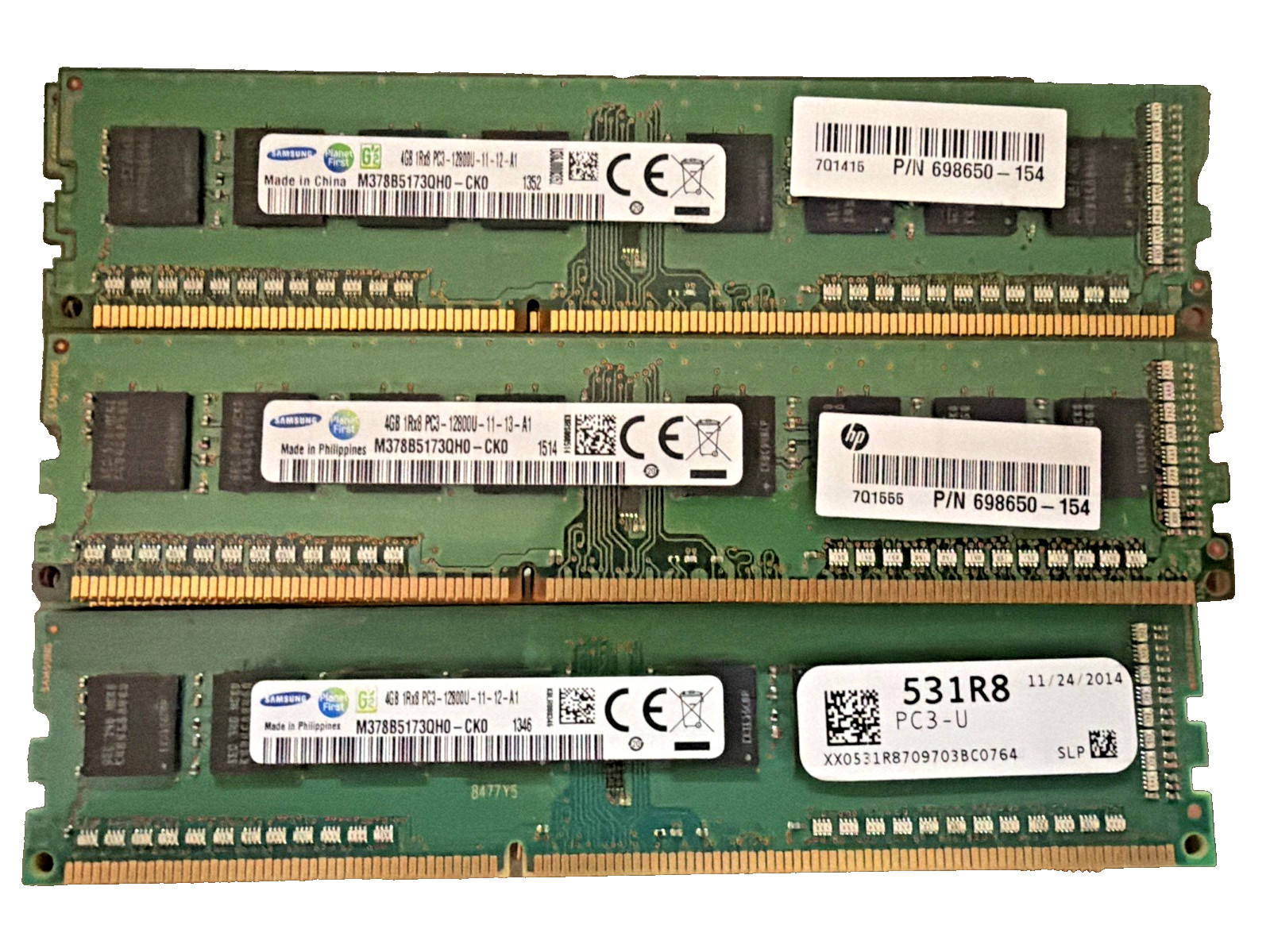 4GB DDR3 1600Mhz PC3-12800 Samsung M378B5173QH0-CK0 698650-154