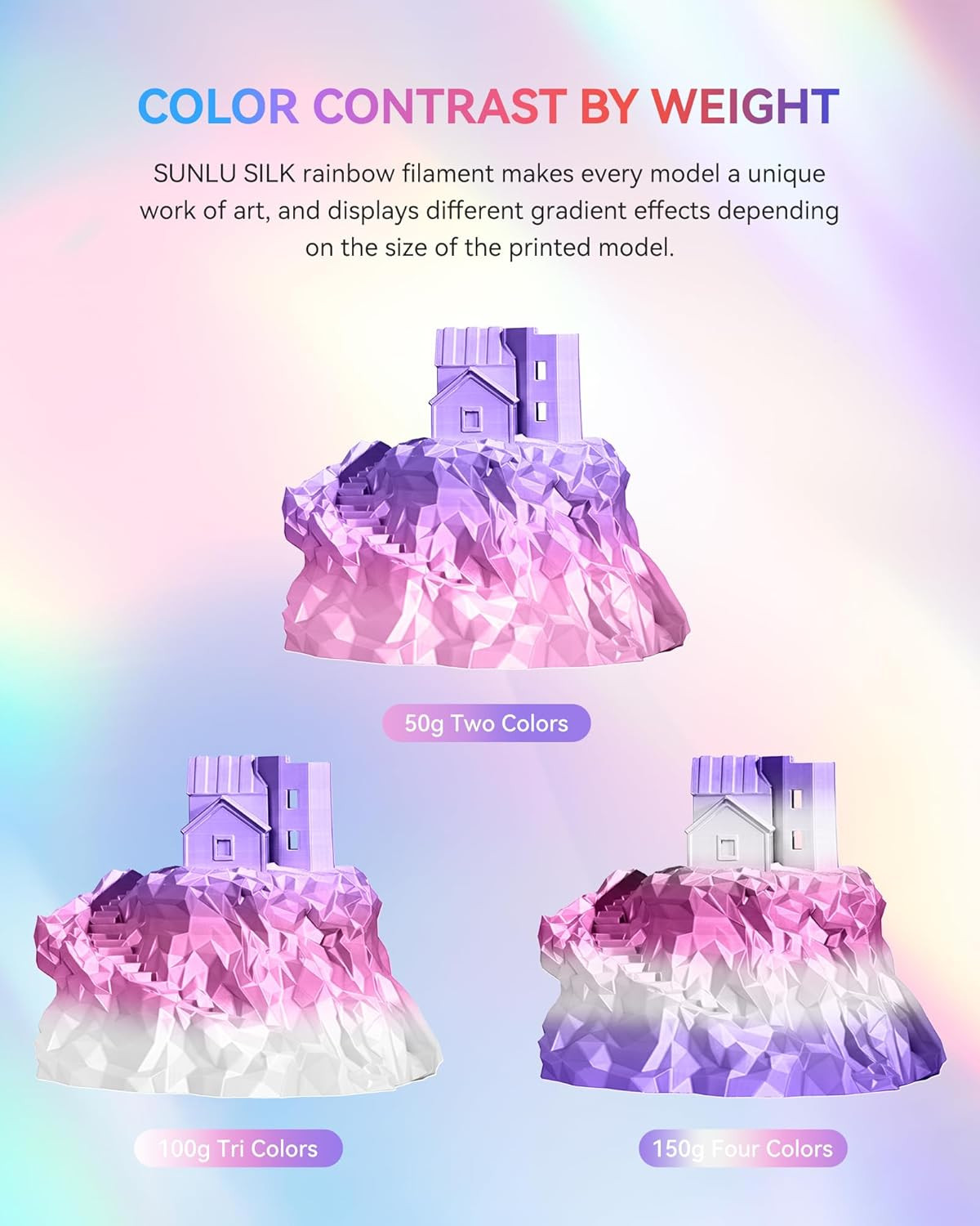 【BUY 6 GET 4 FREE,ADD 10】SUNLU 1.75MM SILK Shiny PLA+ Filament 1KG/2.2LBS Spool