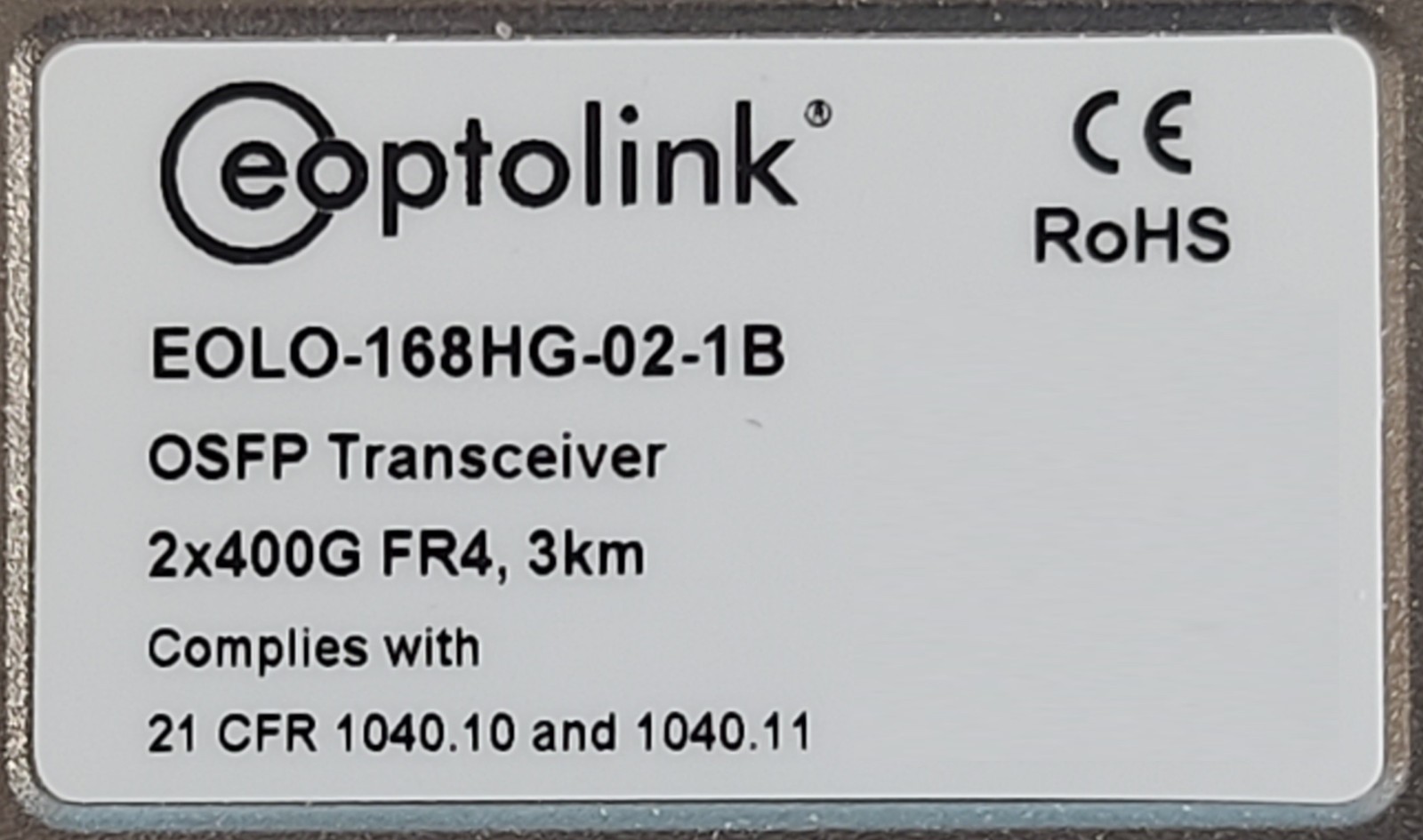 Eoptolink EOLO-168HG-02-1B 2x400G FR4 OSFP 2km 2xLC Duplex 1310nm Transceiver