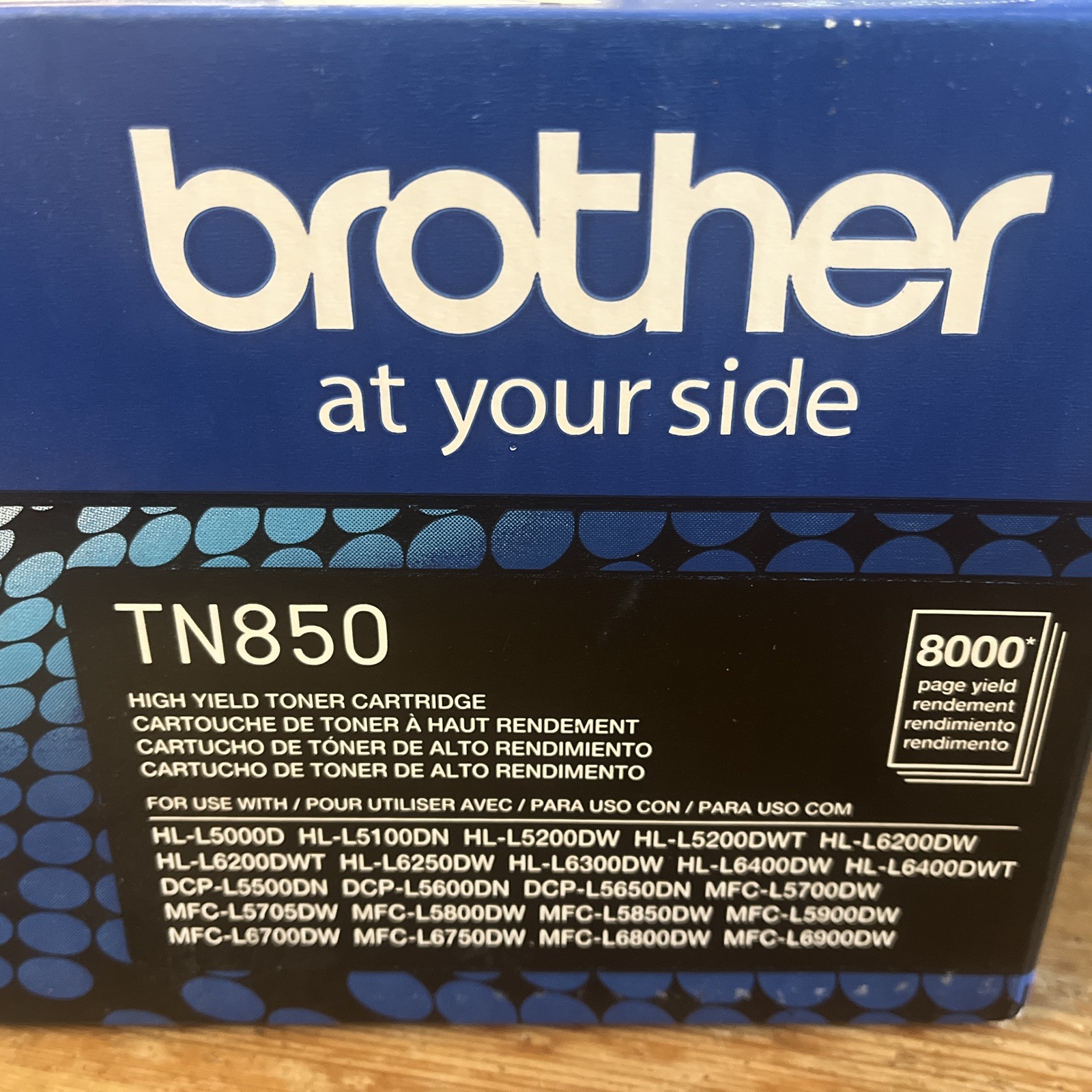 Brother TN850 Genuine/Original Black Laser Toner Cartridge Factory Sealed