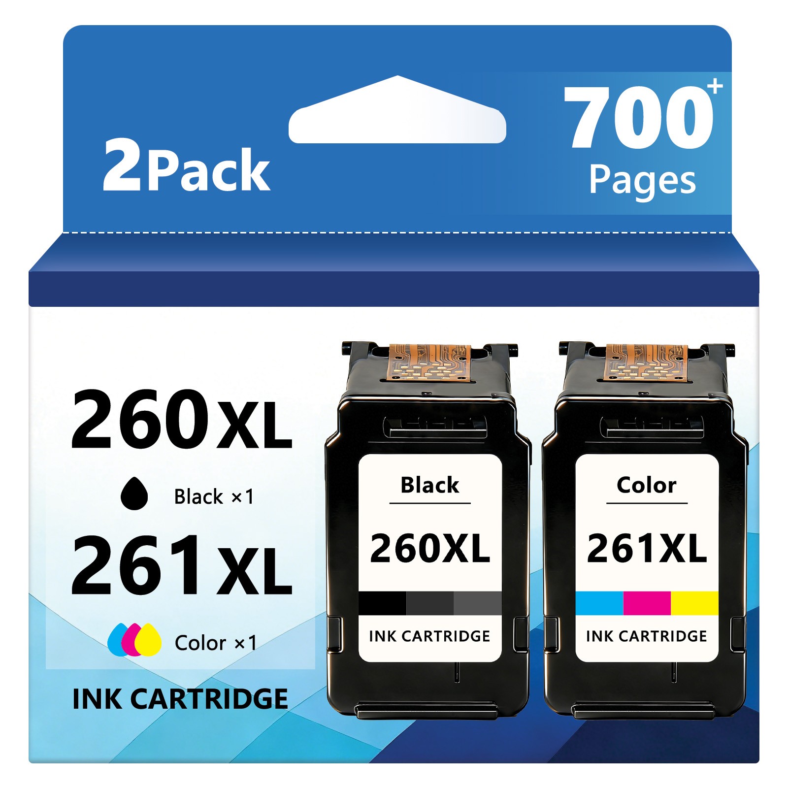 2 PK PG-260XL CL-261XL Ink Cartridges For Canon PIXMA TS5320 1 Black 1 Color