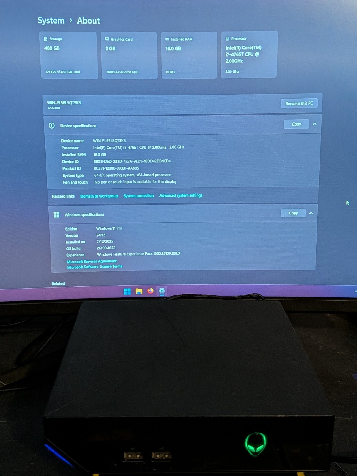 Alienware Alpha R1, 16gb Ram, Intel Core i7-4765T CPU, 500gb SSD