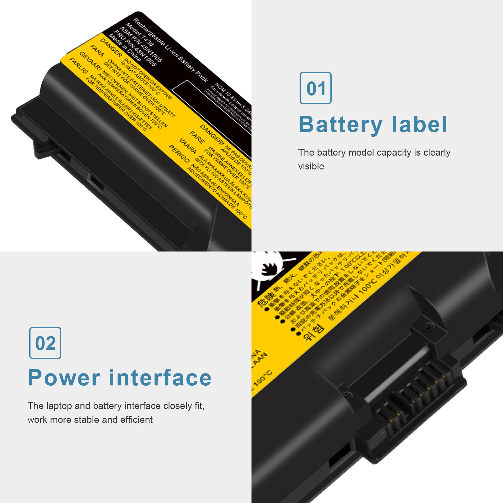 T430 45N1005 Battery for Lenovo ThinkPad 70+ T430 T530 W530 L530 W520 57Wh 70+