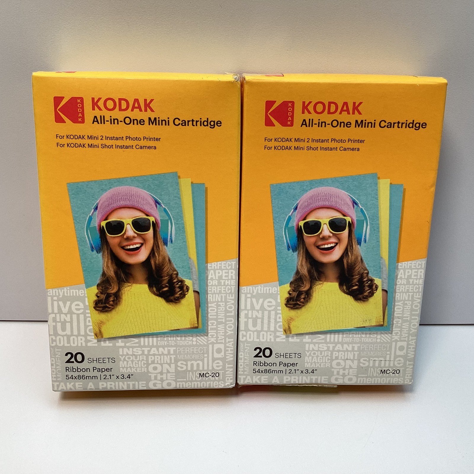 Lot of 2 Kodak MC-20 All-in-One Mini Cartridge 20 Sheets for Mini 2 / Shot READ