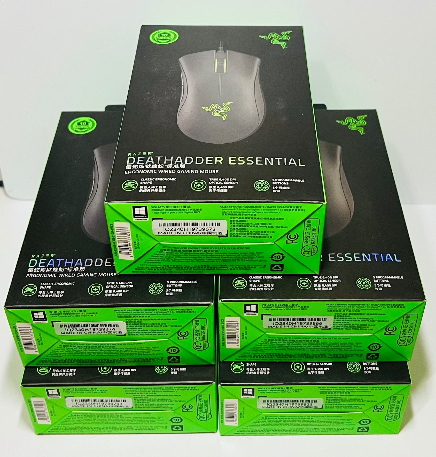 Razer DeathAdder Essential Wired Optical Gaming Mouse Black (5 PACK)✅️
