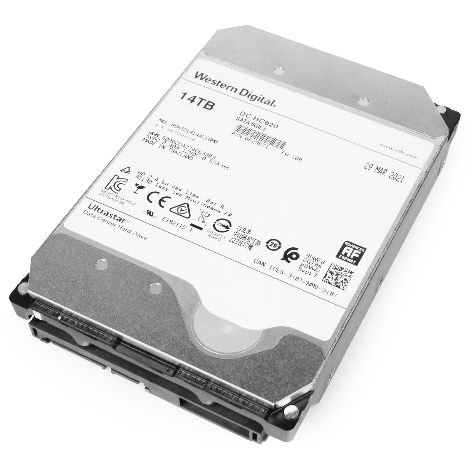 WD HC620 14TB HSH721414ALE6M0 0F29871 7.2K RPM SATA 6Gb/s 512e HM-SMR 3.5″ HDD