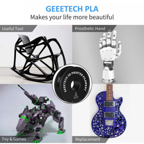 GEEETECH 3D Printer Filament PLA 1kg/Roll 1.75mm Consumables Regular Black+White