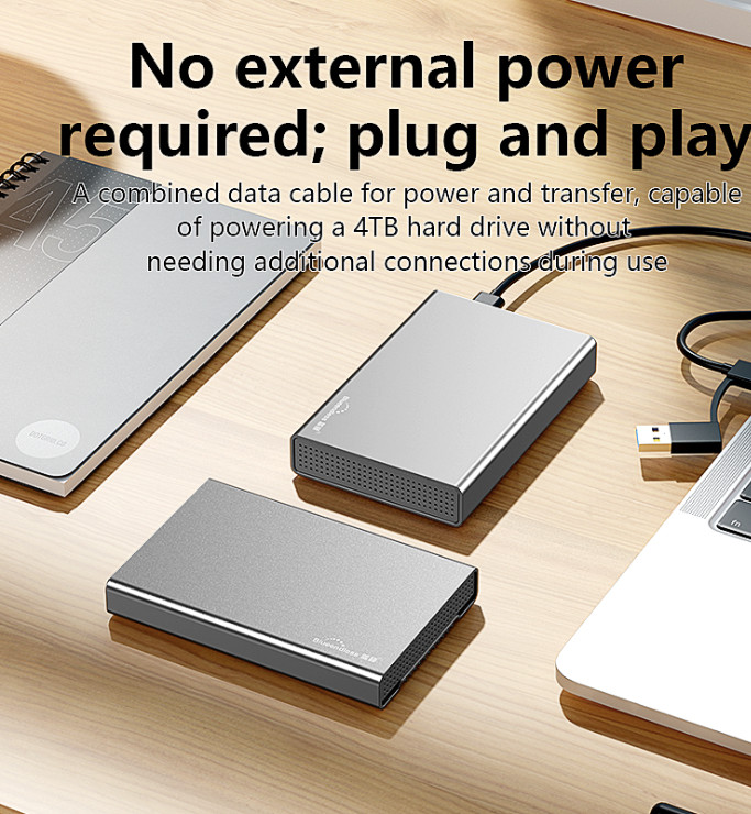 9.5MM SATA HDD SSD Slim Case Type C External 2.5 Aluminum Enclosure Up 4TB Max