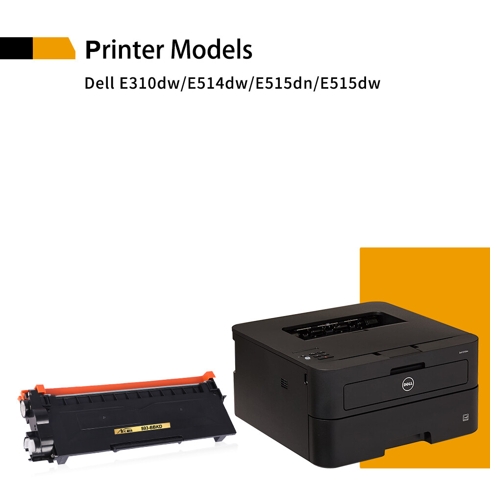 2-Pk/Pack E310 Toner Compatible For Dell E310DW E515DN E515DW E514DW 593-BBKD