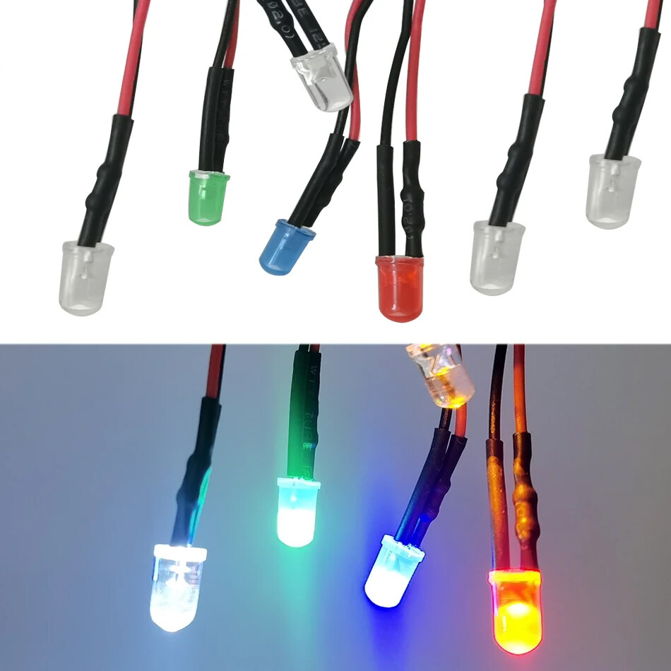 USB Port with 5mm Pre-wired Round LED Model Light DC5V light-emitting diode DIY