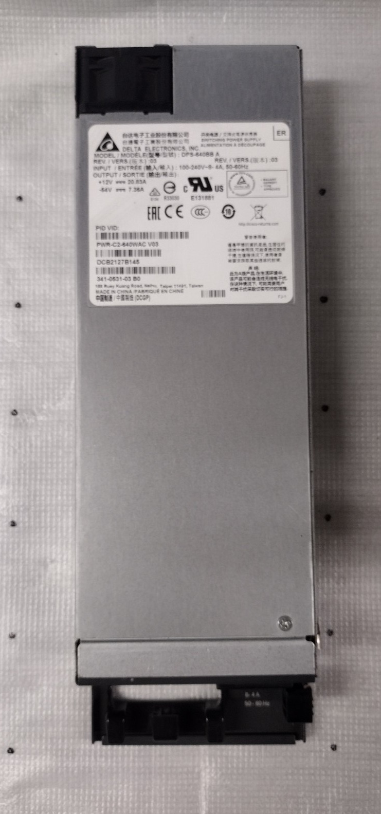 DELTA Power Supply 640W DPS-640BB (A)/ 341-0531-03 / PWR-C2-640WAC
