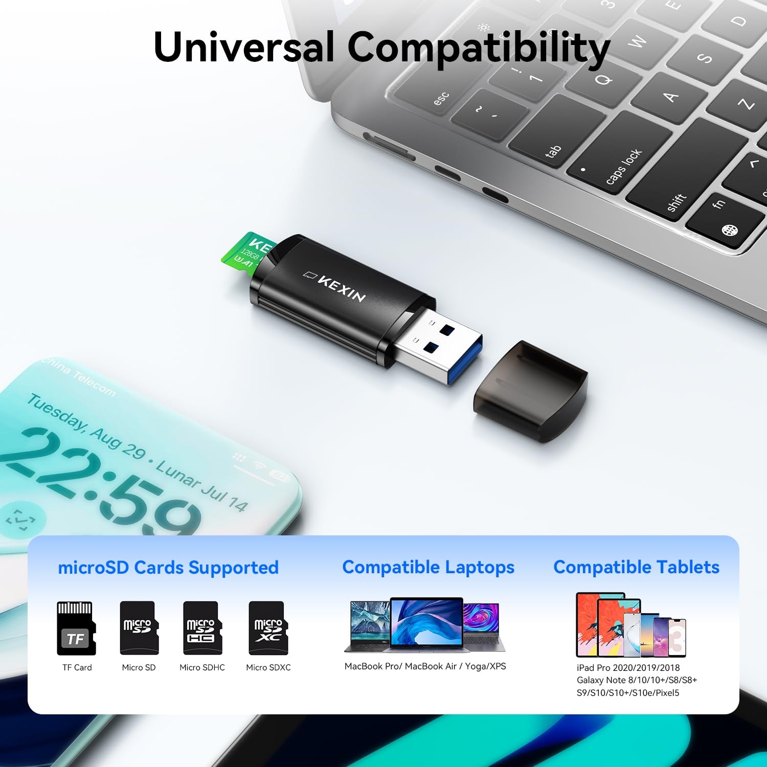 SD Card Reader USB 3.0 Micro SD Card Reader Plug and Play 5Gbps Speed SD Card…