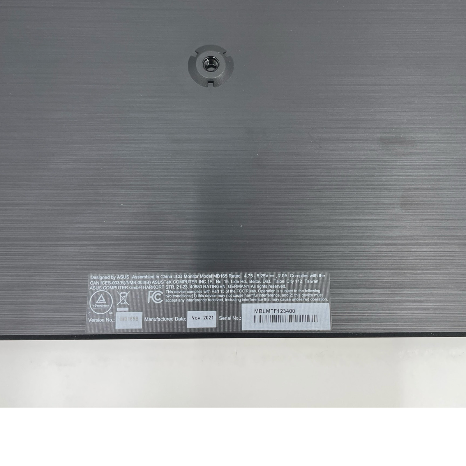 ASUS MB165B ZenScreen 15.6” 1366 x 768 Portable USB Travel Monitor #U5456