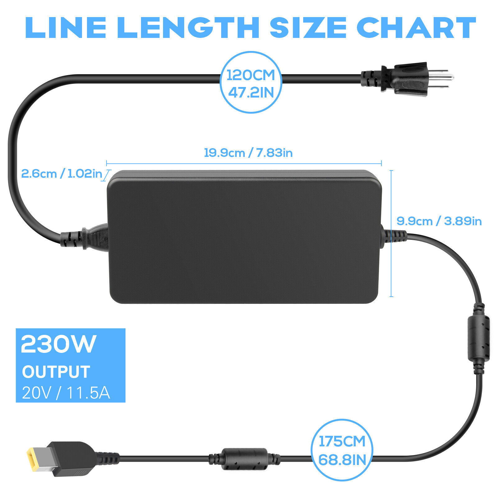 230W Power Adapter Charger For Lenovo Legion 5 7 5P C7 S7 Y540 Y545 ADL230NDC3A
