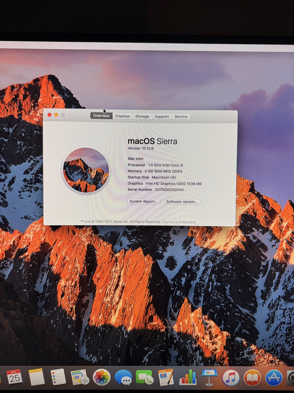 Apple Mac Mini Late 2014 i5 1.4GHz 4GB RAM 500GB HDD A1347