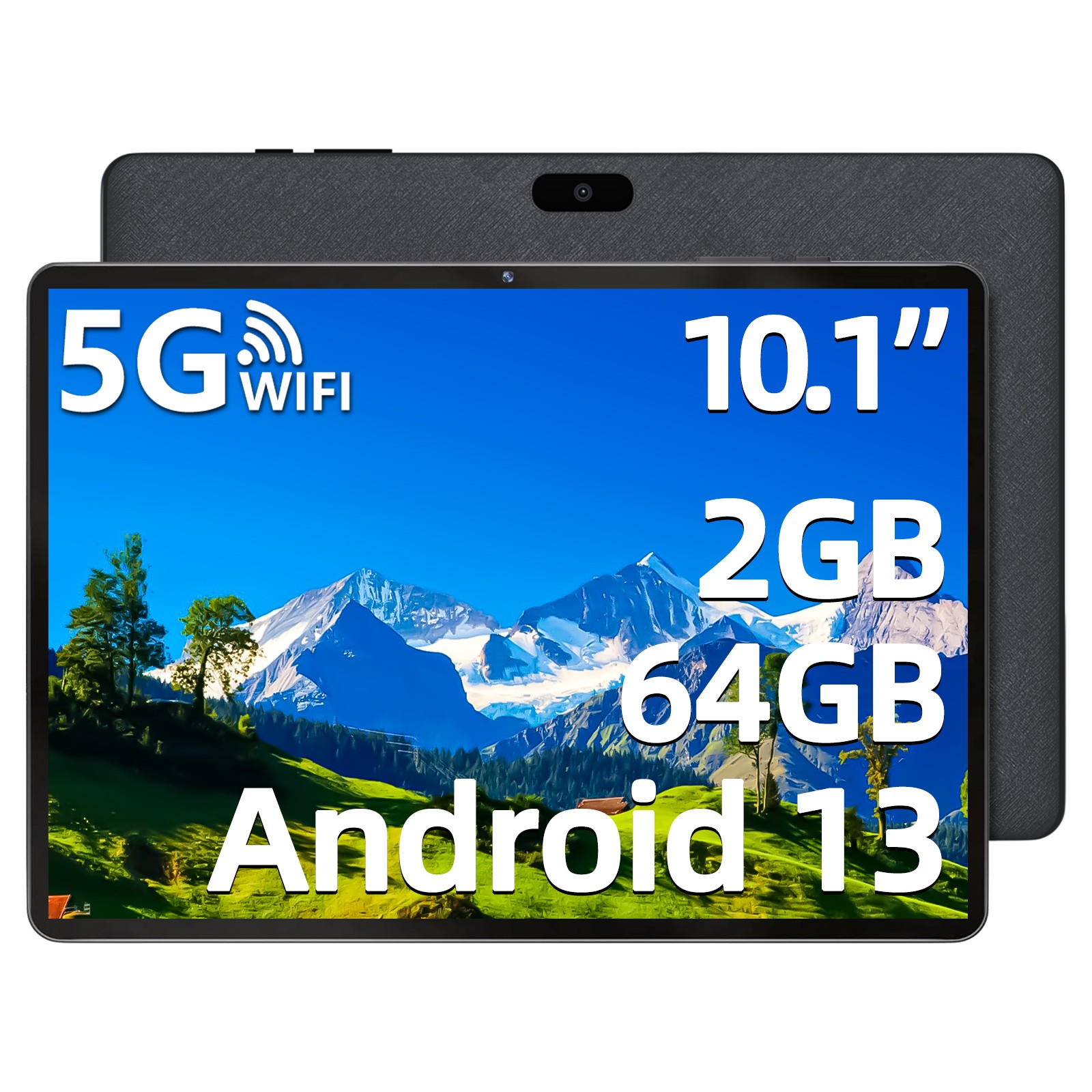 Tablet 10.1 inch Android 12 2GB+64GB ROM 1.6 GHz BT5.0 GMS Certified Wifi US