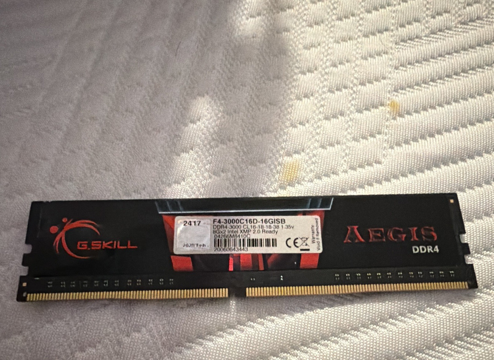 G.SKILL Aegis 16GB (1x8gb) DDR4-3000 PC4-24000 288-Pin DIMM