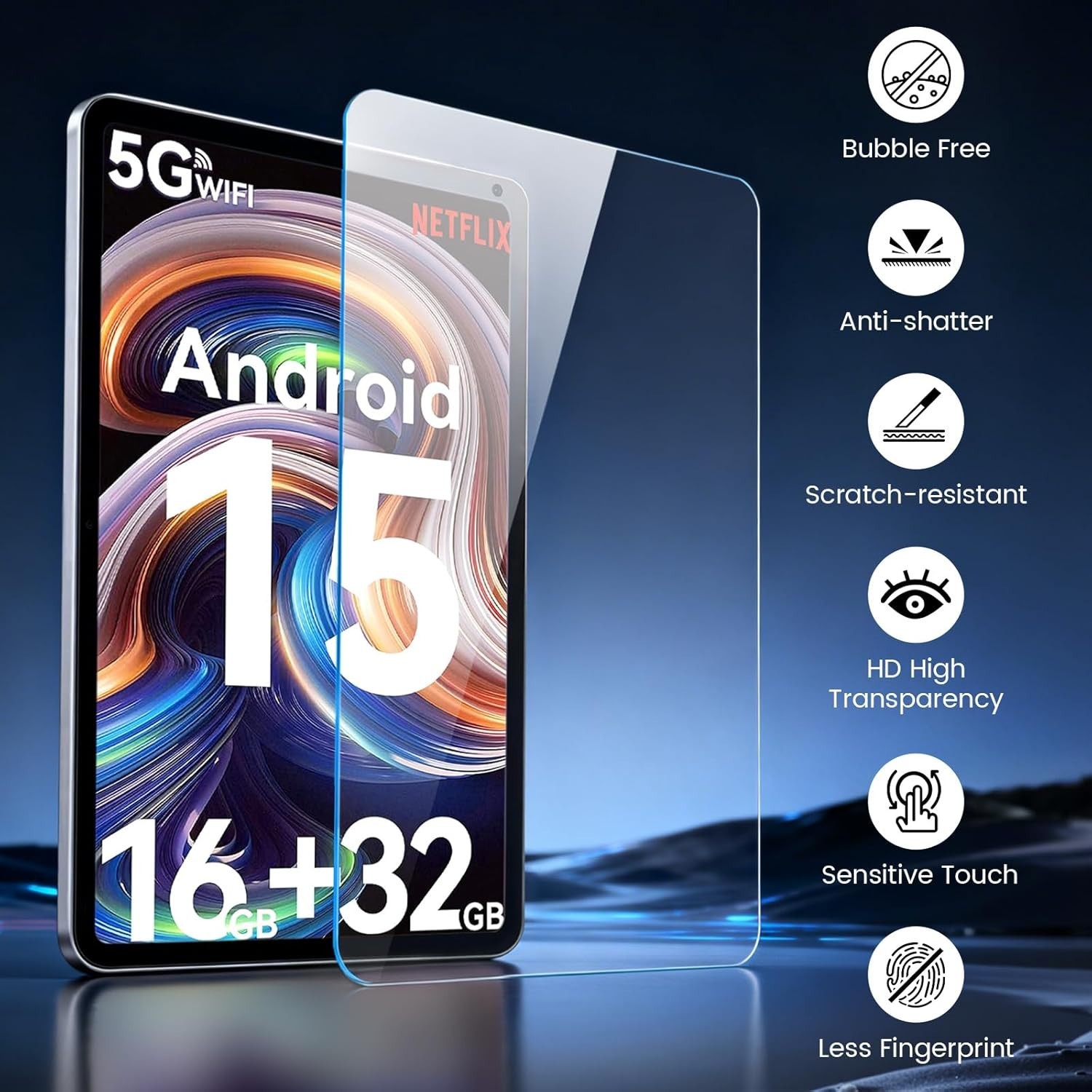 Screen Protector 9H Tempered Glass for Evermyth Tablet 10 Inch (KB1001 / KB1004)