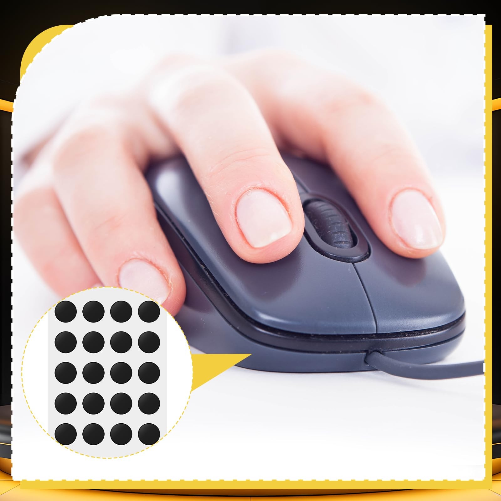 Feifeiya 100 Pcs Speed Mouse Skates, Offers 2.56 x 2.76 inches, Black