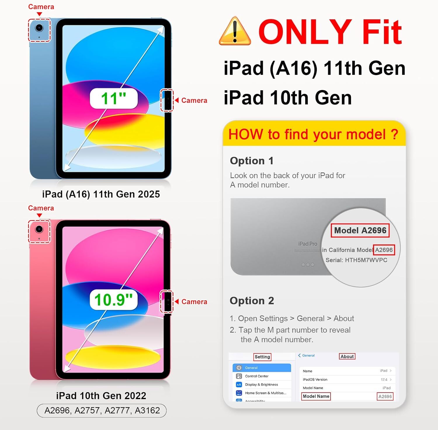 Kids Friendly Case for New iPad (A16) 11th Gen 11 Inch (2025) Heavy Duty Cover