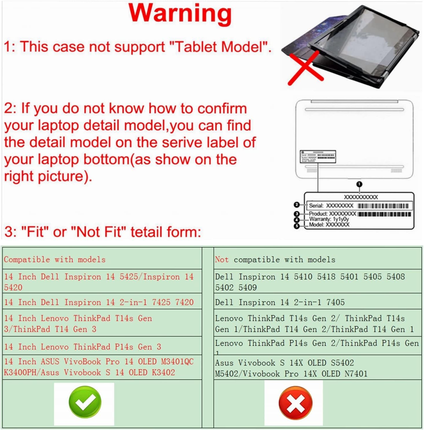 Protective Case for Dell Inspiron 14 5425 5420 5430/Inspiron 14 2-in-1 7425 7420