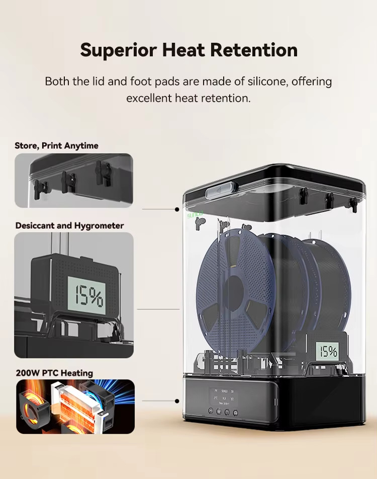 SUNLU FilaDryer SP2 Separable Dryer Box Compatible with 0.25~3KG Filament