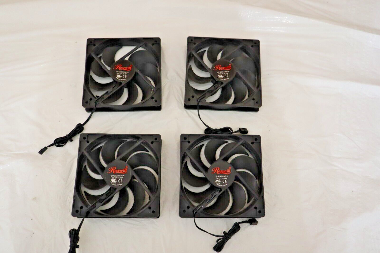 Rosewill DF1202512SELN 120mm x 25mm 12V Black Case Fan 3-Pin (Lot of 4)