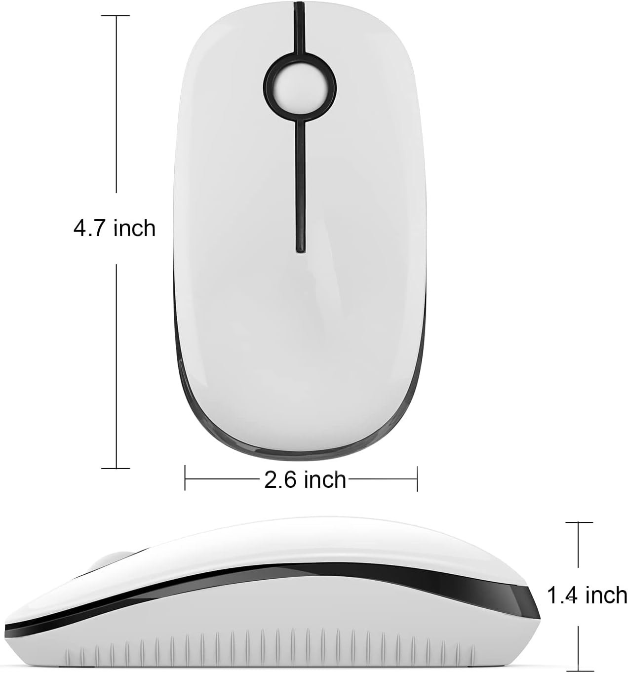 Wireless Mouse, 2.4G Slim Portable Computer Mice with Nano Receiver for Notebook
