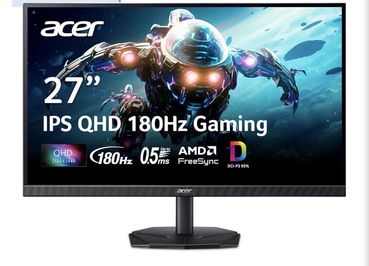 Acer Nitro 27 Inch QHD 2560 X 1440 IPS Gaming Monitor | AMD Freesync | up to 180
